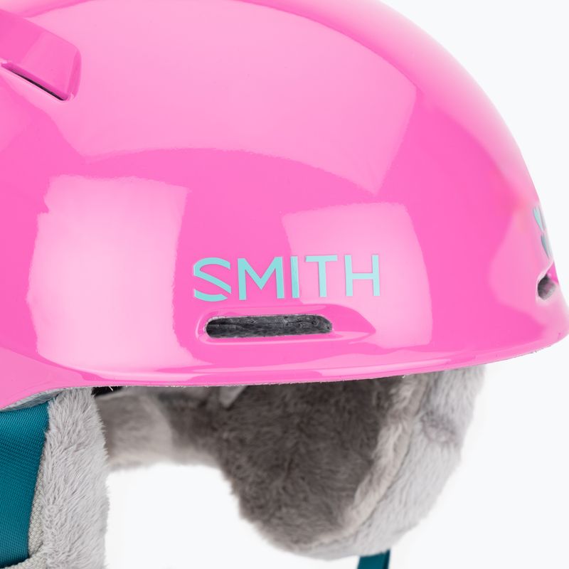 Детска скиорска каска Smith Glide Jr Mips vivid pink hearts 5