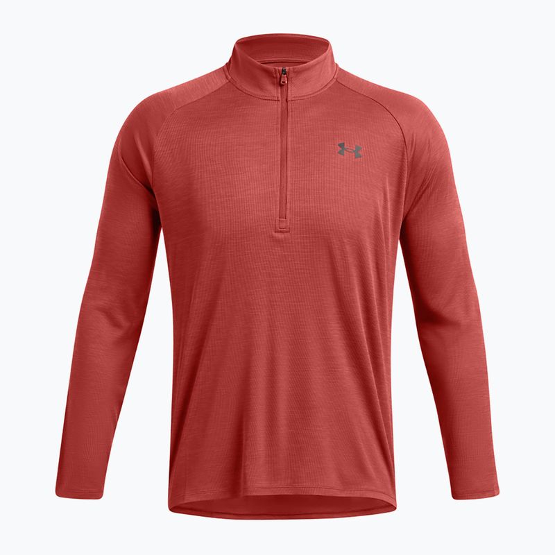 Мъжка тениска с дълъг ръкав Under Armour Tech Textured 1/2 Zip earthen orange/black