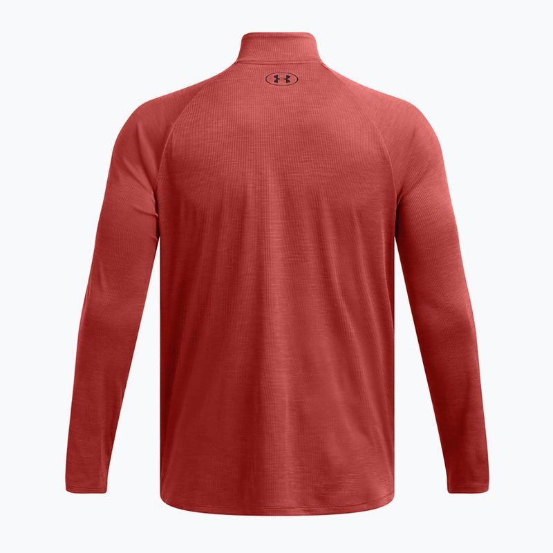 Мъжка тениска с дълъг ръкав Under Armour Tech Textured 1/2 Zip earthen orange/black 2