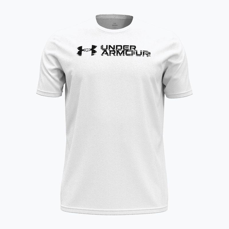Мъжка тениска за тренировка Under Armour Sliced Wordmark 60/40S white/ black