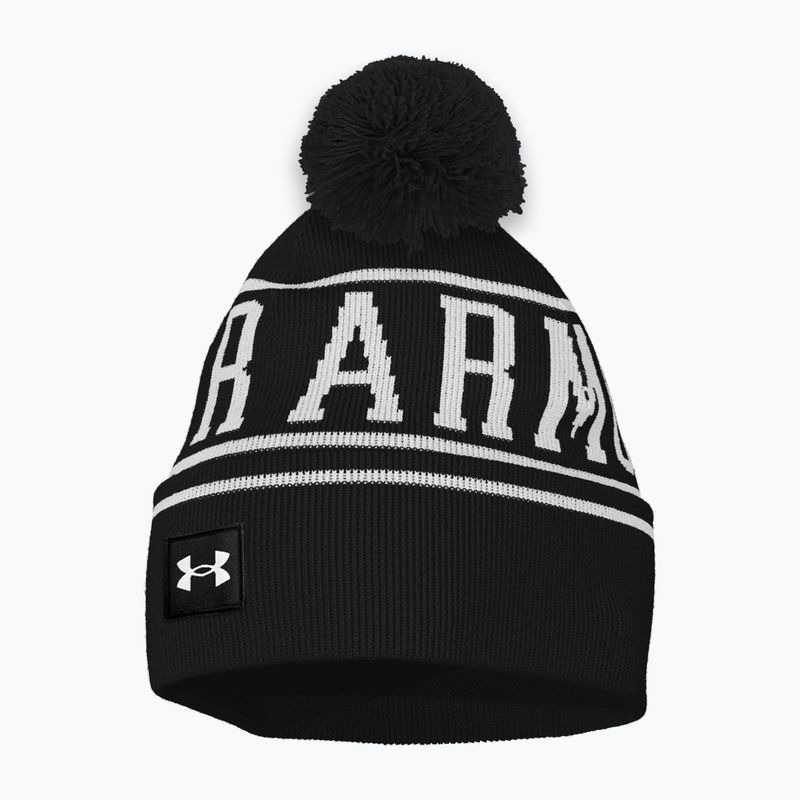 Мъжка зимна шапка Under Armour Halftime Pom Beanie black/white/white 3