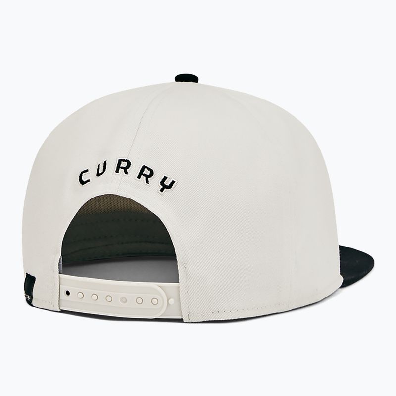 Under Armour Curry Flat Brim Snapback мъжка шапка бяла глина/черно 2