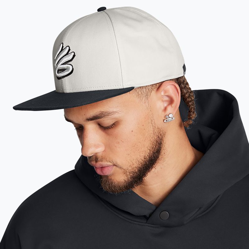 Under Armour Curry Flat Brim Snapback мъжка шапка бяла глина/черно 3