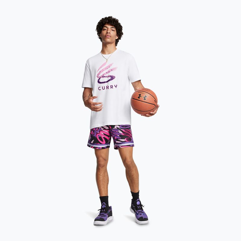 Мъжка тениска Under Armour Curry Logo Trend white/purple 2