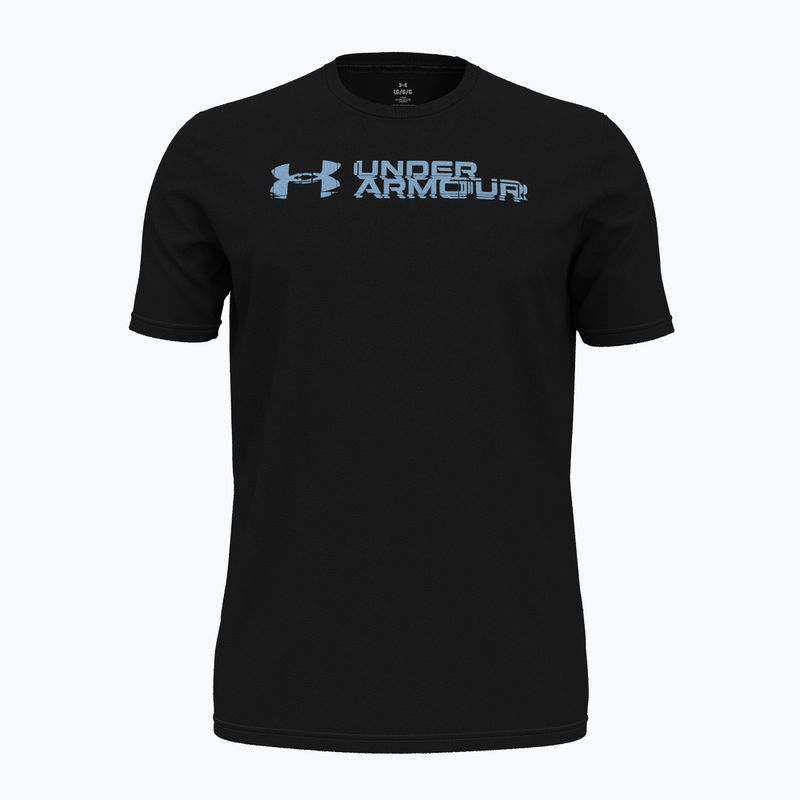 Мъжка тренировъчна тениска Under Armour Sliced Wordmark 60/40S black/horizon blue