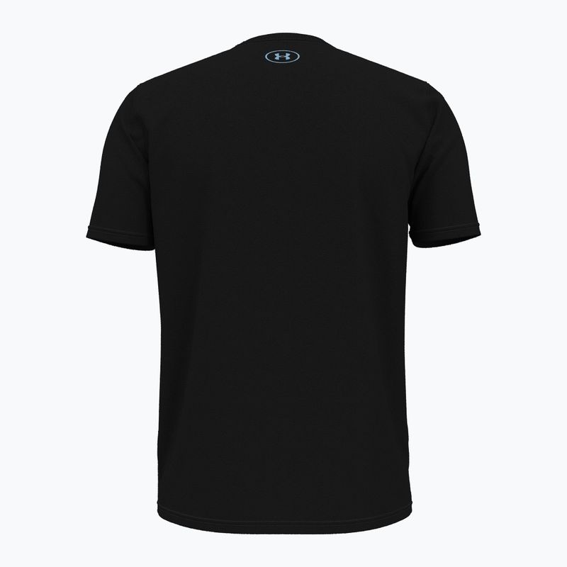 Мъжка тренировъчна тениска Under Armour Sliced Wordmark 60/40S black/horizon blue 2