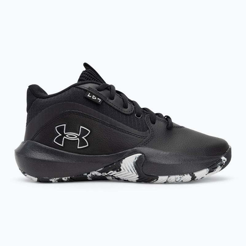 Under Armour GS Lockdown 7 детски баскетболни обувки черно/черно/металическо сребро 2