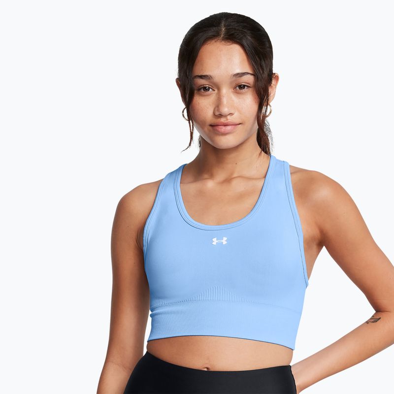 Сутиен за тренировки Under Armour Vanish Seamless Mid Branded horizon blue/white