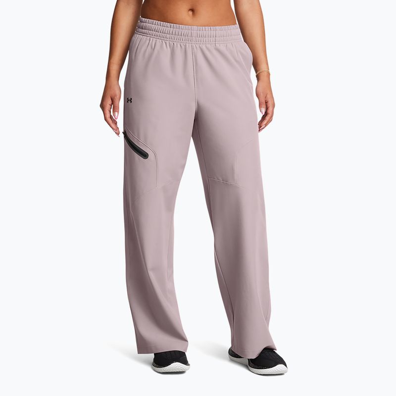 Дамски панталони Under Armour Unstoppable Woven Wide Leg tetra gray/black