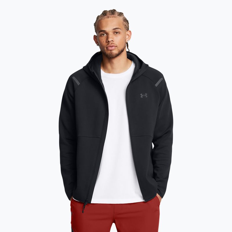 Мъжки суитшърт Under Armour Unstoppable Fleece Full Zip HD black/black