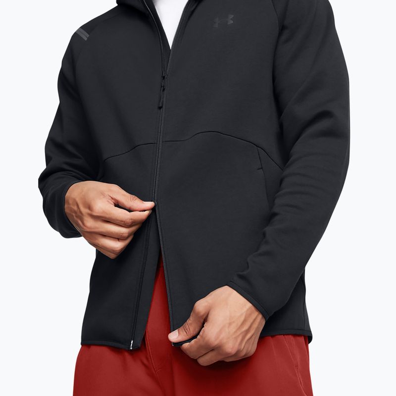 Мъжки суитшърт Under Armour Unstoppable Fleece Full Zip HD black/black 4