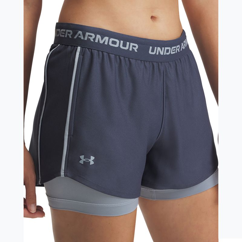 Къси панталони за тренировка за жени Under Armour Tech Play Up 2in1 downpour gray / harbor blue / harbor blue 4