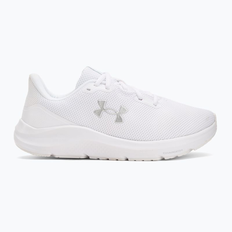 Дамски маратонки за бягане Under Armour Charged Pursuit 4 бели/бели/металически сребърни 2