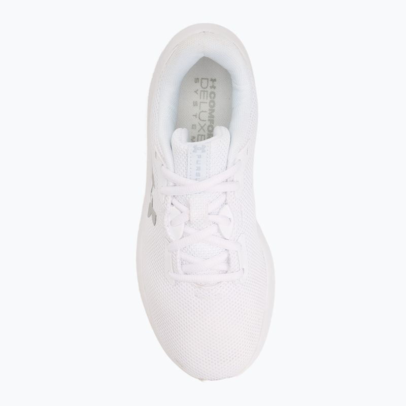 Дамски маратонки за бягане Under Armour Charged Pursuit 4 бели/бели/металически сребърни 5