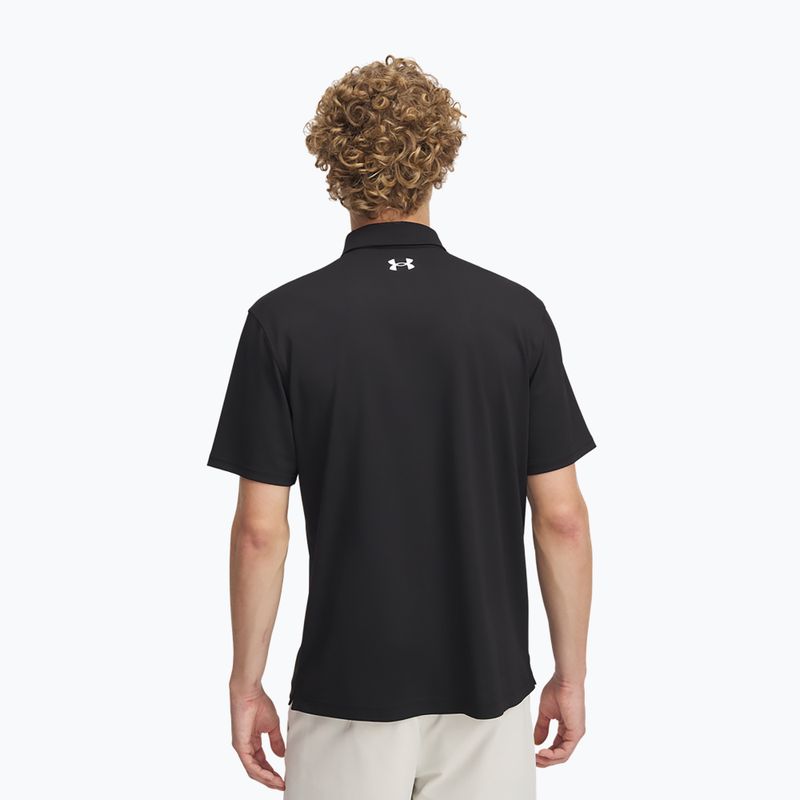 Мъжка поло тениска Under Armour Tee To Green Pique Polo black/white 2