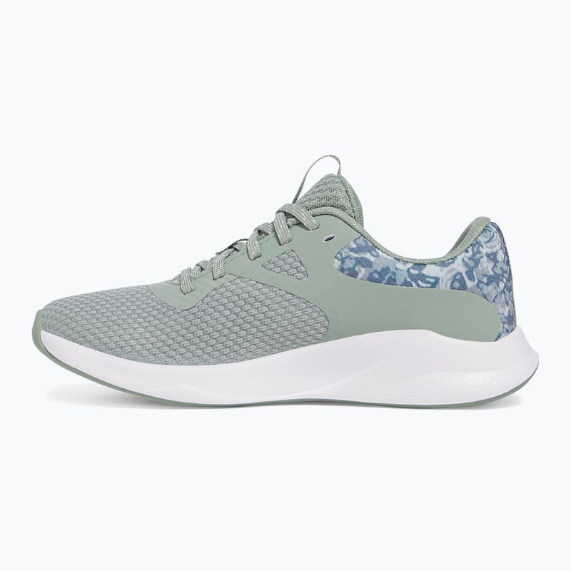 Under Armour Charged Aurora 2+ силикатно зелено/бяло/метален силик дамски обувки за тренировка 9