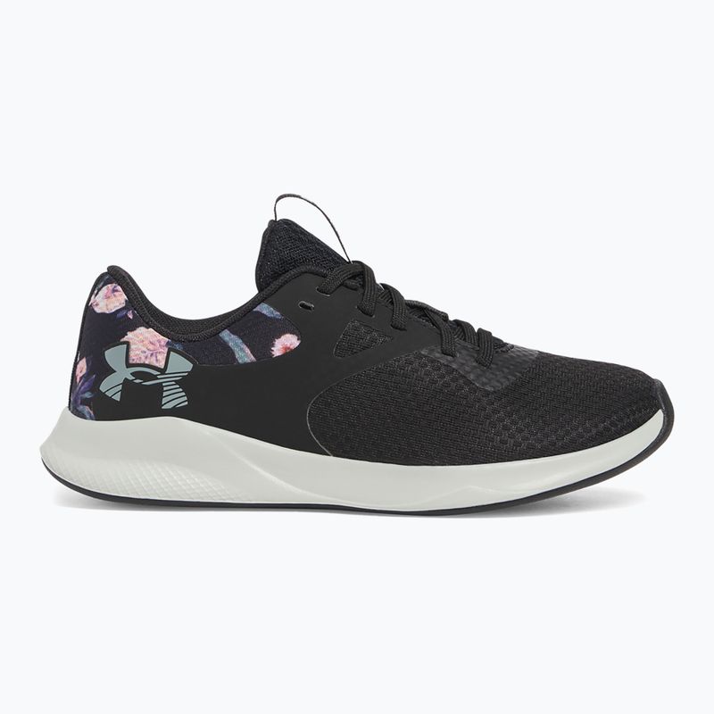 Under Armour Charged Aurora 2+ дамски обувки за тренировка черно/хидрозелено/металическо топло сребро 8