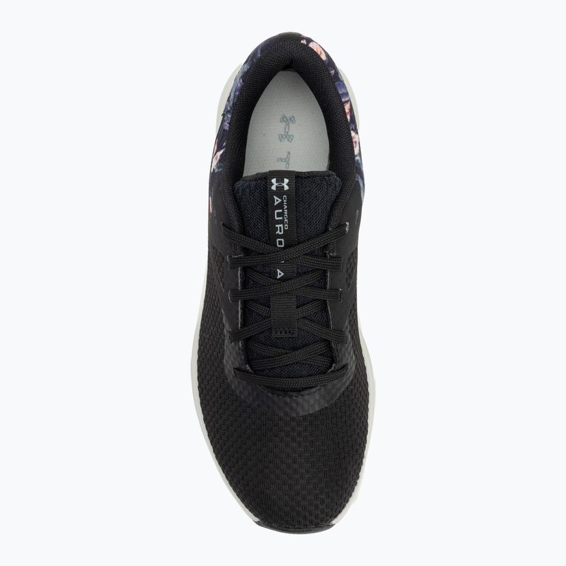 Under Armour Charged Aurora 2+ дамски обувки за тренировка черно/хидрозелено/металическо топло сребро 5