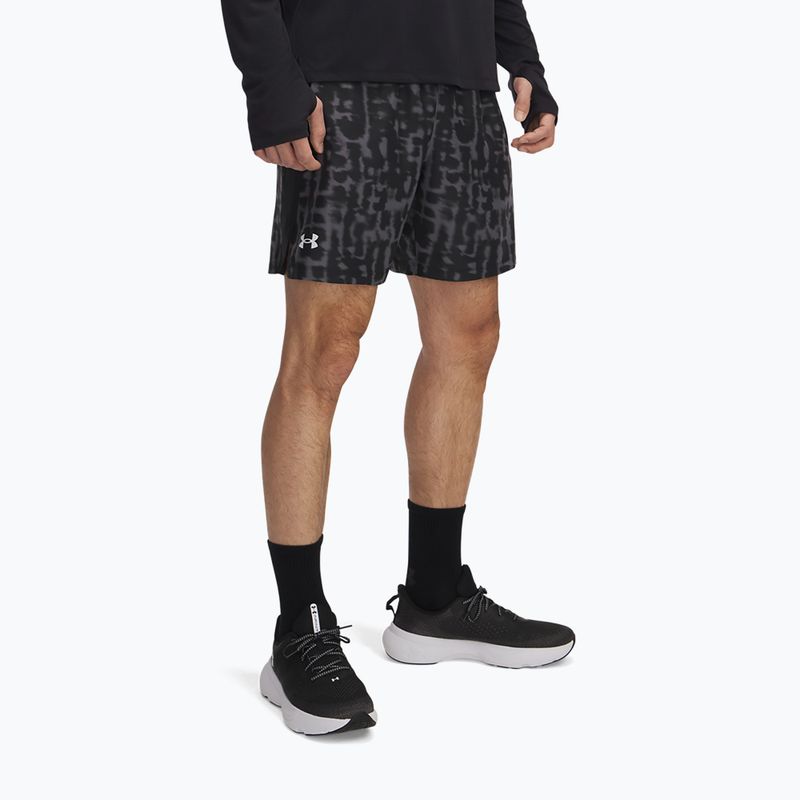 Мъжки къси панталони за бягане Under Armour Launch 7" Print castlerock / anthracite / reflective