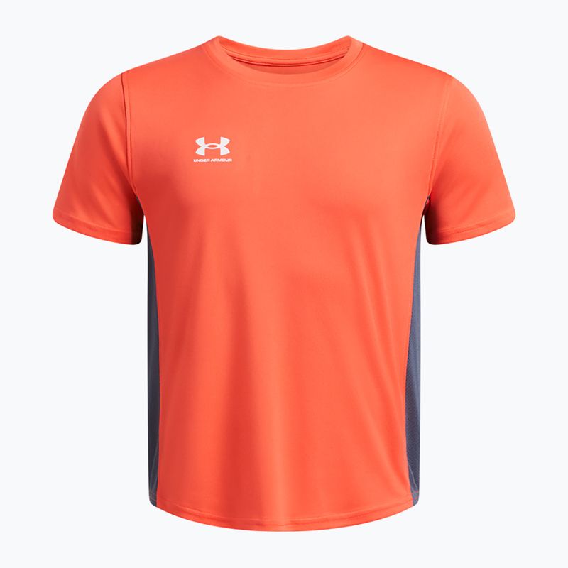 Детска футболна фланелка Under Armour Challenger Train fire/downpour grey/white