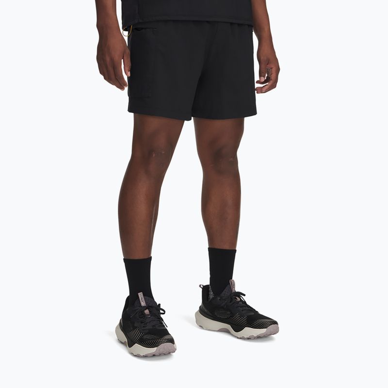Мъжки къси панталони за бягане Under Armour Trail Run 5" черни / светлоотразителни