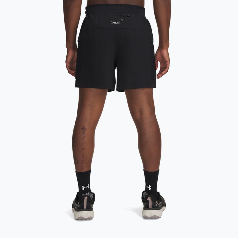 Мъжки къси панталони за бягане Under Armour Trail Run 5" черни / светлоотразителни 3