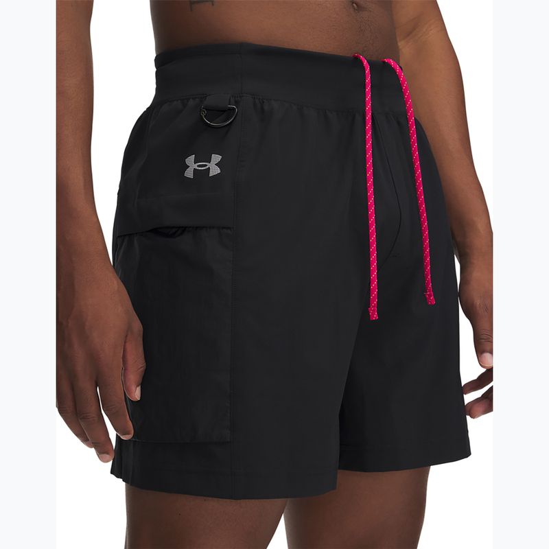 Мъжки къси панталони за бягане Under Armour Trail Run 5" черни / светлоотразителни 4