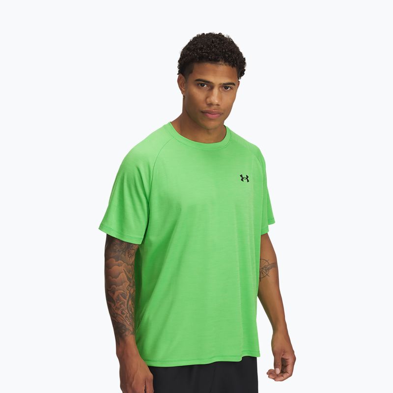 Мъжка тениска за тренировка Under Armour Tech Textured cyber green/green spark/black