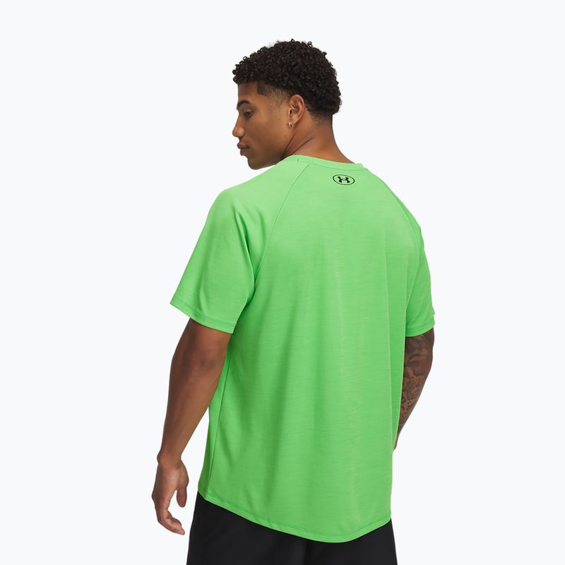 Мъжка тениска за тренировка Under Armour Tech Textured cyber green/green spark/black 2