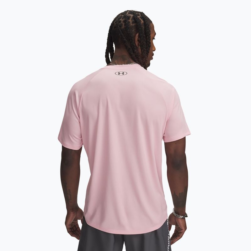 Мъжка тренировъчна тениска Under Armour Tech Textured prime pink/black 2