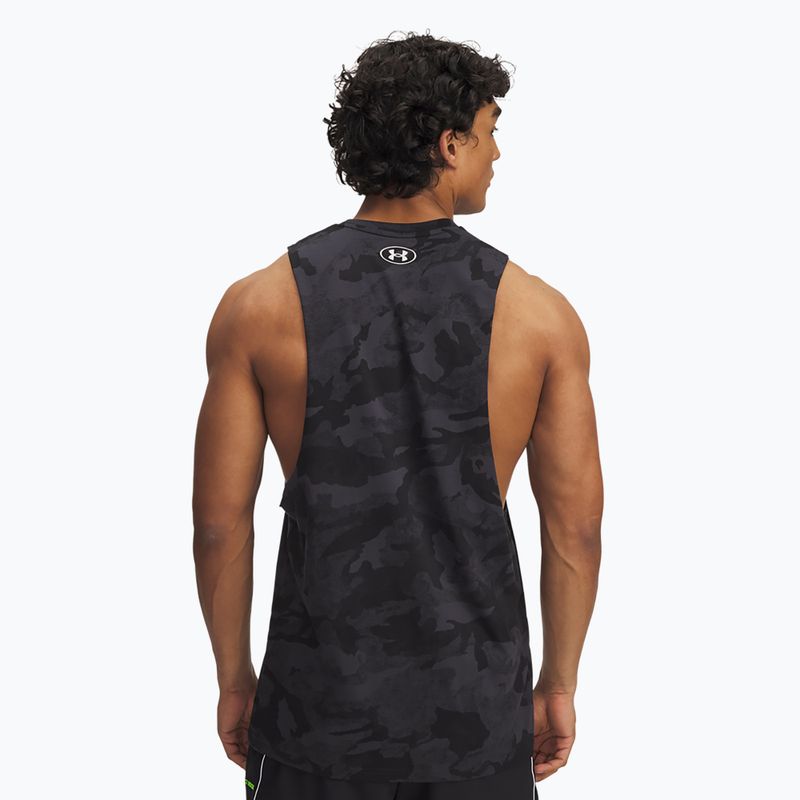 Мъжка тениска Under Armour Project Rock Camo Tank антрацит/черно/хипер зелено 2