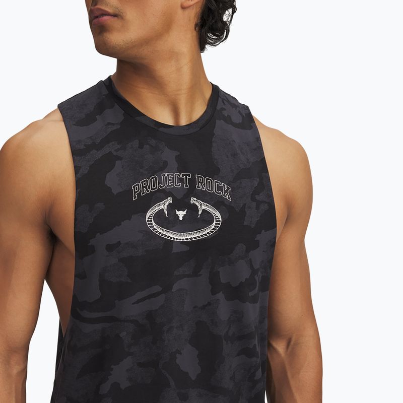 Мъжка тениска Under Armour Project Rock Camo Tank антрацит/черно/хипер зелено 3