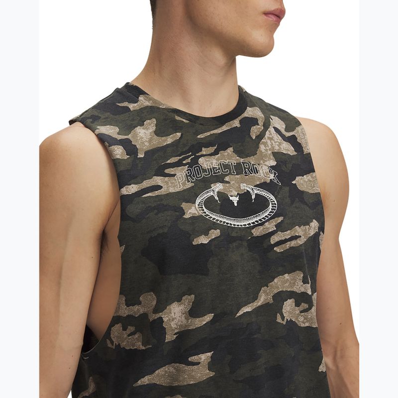 Мъжка тениска Under Armour Project Rock Camo Tank city khaki/baroque green/white clay 3