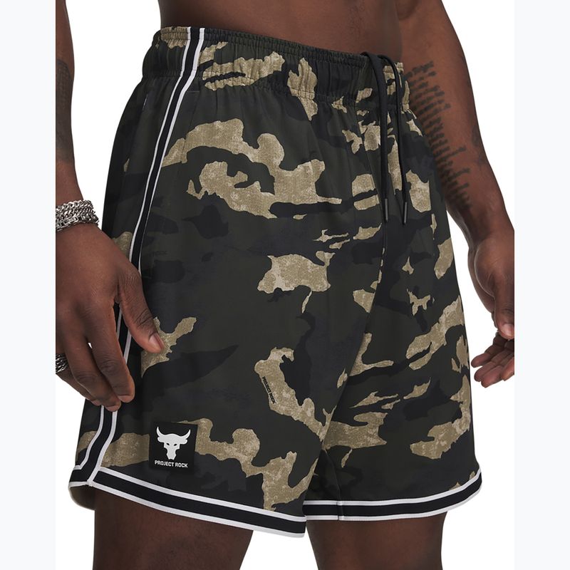 Мъжки къси панталони Under Armour Project Rock Mesh бароково зелено / бяло 4