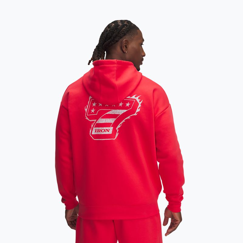 Мъжки суитшърт Under Armour Project Rock Icon Fleece FZ lava red 2
