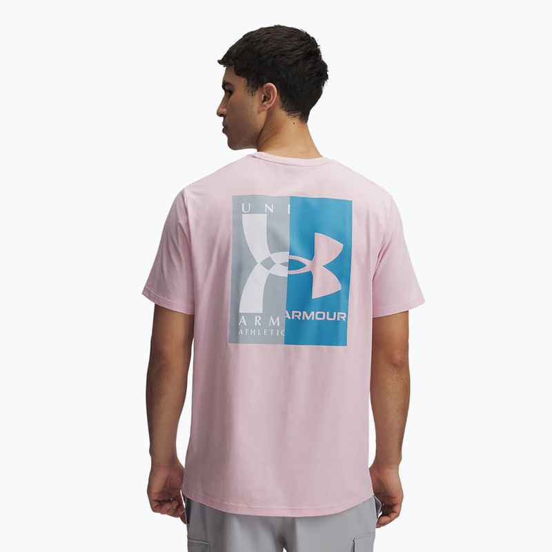 Мъжка тениска Under Armour 60/40S Evol Logo prime pink/ether blue/white 2