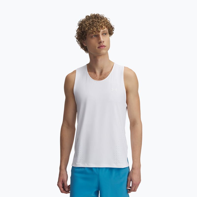Under Armour Launch Elite Singlet бял/отразителен мъжки потник за бягане