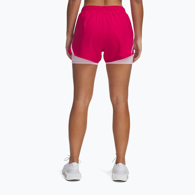 Къси панталони за бягане за жени Under Armour Fly By 2in1 shade fuchsia / prime pink / reflective 3