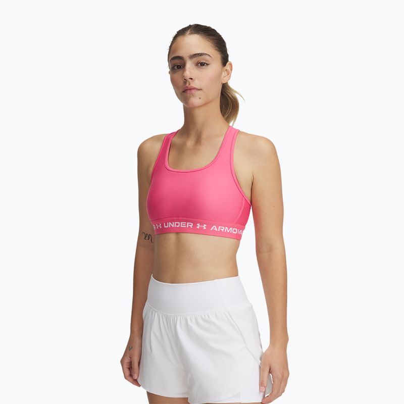 Спортен сутиен Under Armour Crossback Mid super pink/white