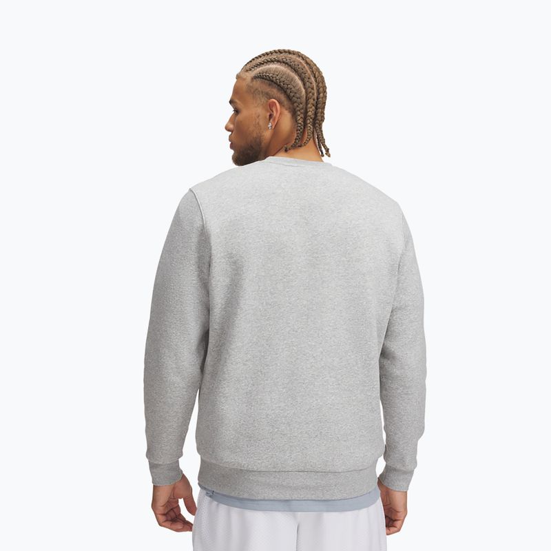 Мъжки суитшърт Under Armour Essential Fleece Crew mod gray light heather/white 2