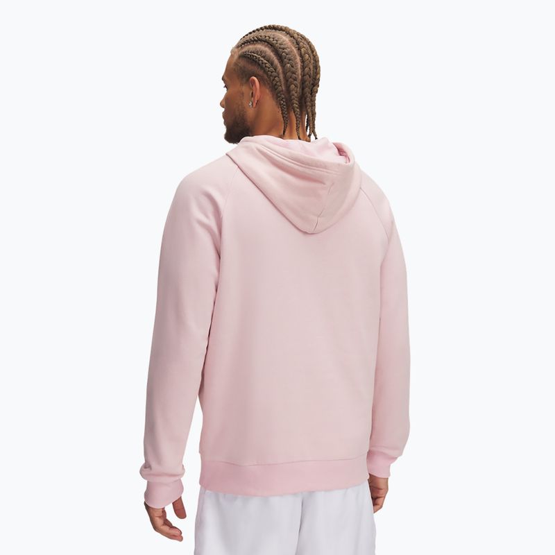 Мъжки суитшърт Under Armour Rival Fleece Hoodie prime pink/white 2