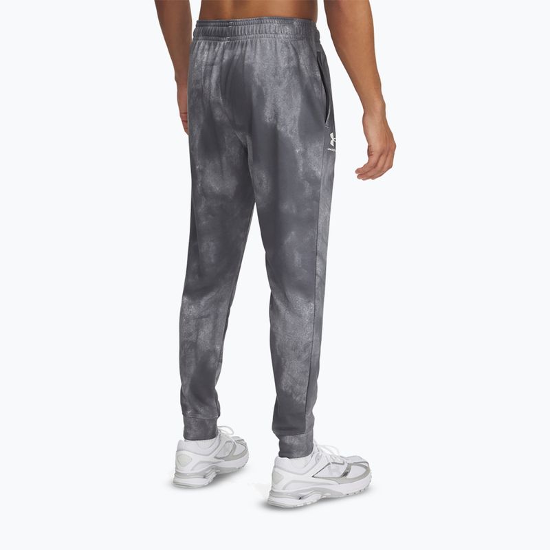 Мъжки панталони Under Armour Rival Terry Jogger с щампа castlerock/onyx white 3