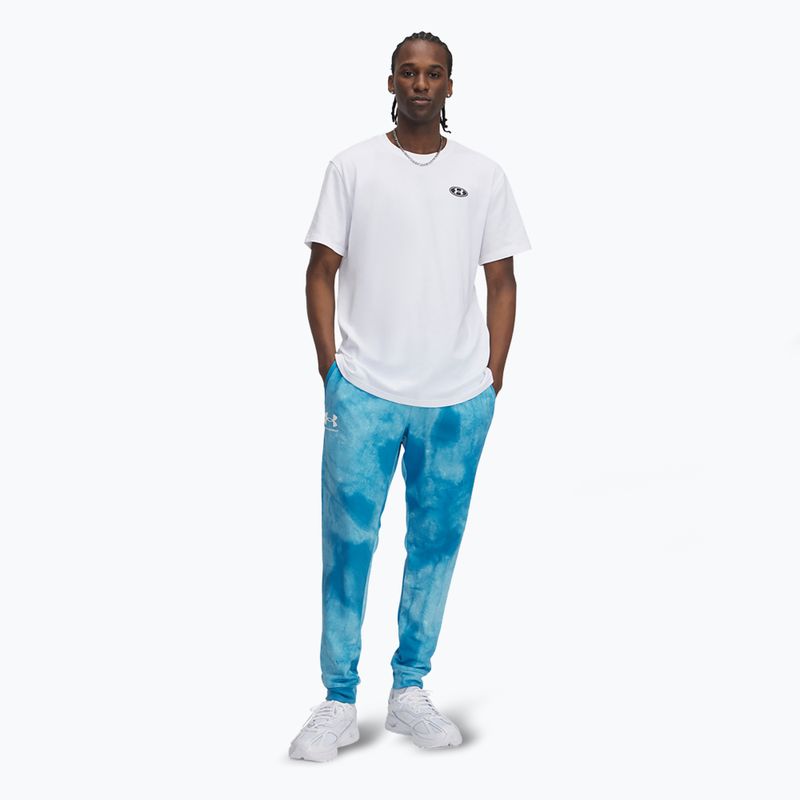 Мъжки панталони Under Armour Rival Terry Jogger с щампа етерно синьо/онкс бяло 2