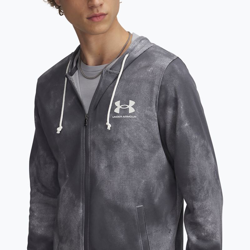 Мъжки суитшърт Under Armour Rival Terry Printed FZ castlerock/onyx white 3