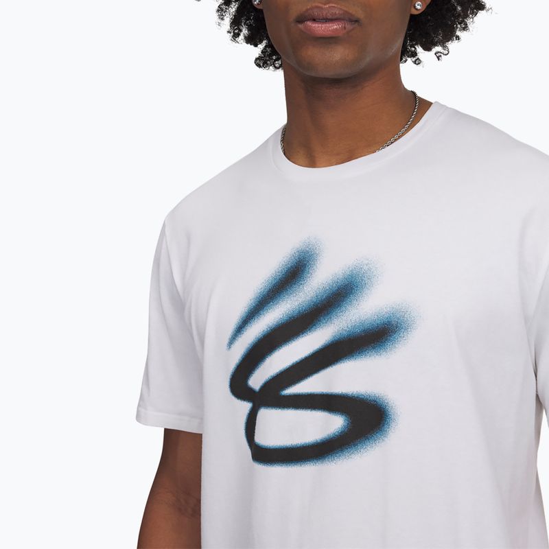 Under Armour Curry Playable 1 Баскетболна тениска бяло/черно 3