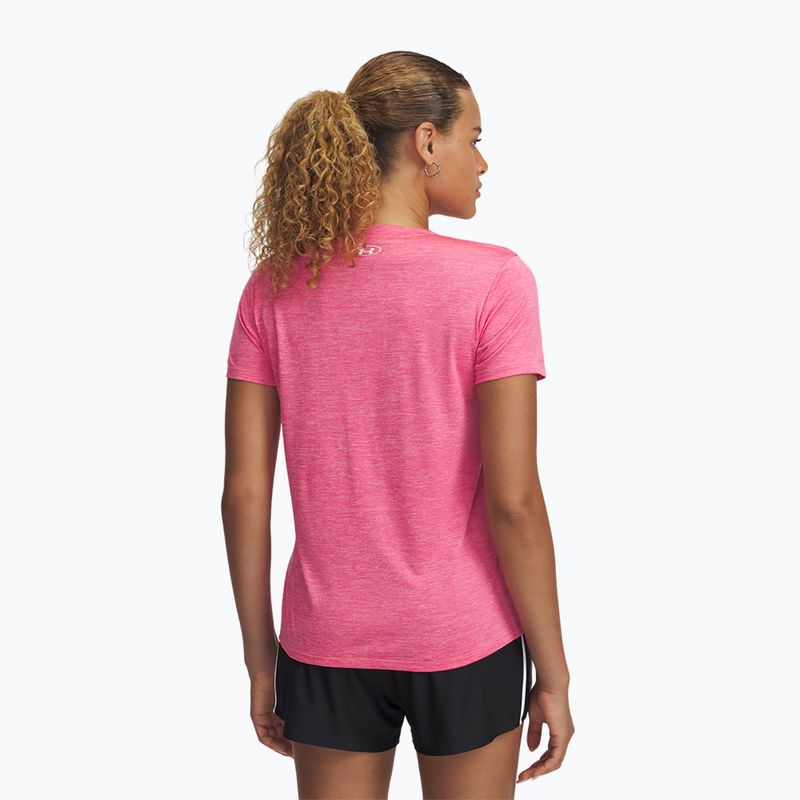Дамска тениска за тренировка Under Armour Tech V-Twist super pink/white 2