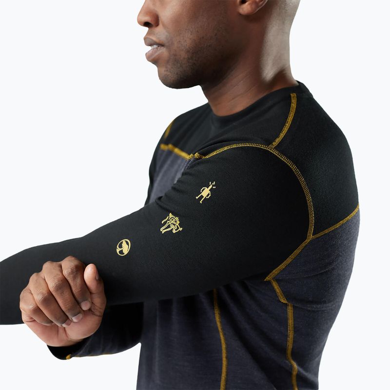 Мъжка термоактивна блуза с дълъг ръкав Smartwool Classic Thermal Merino Base Layer Colorblock Crew Boxed charcoal/honey gold 3