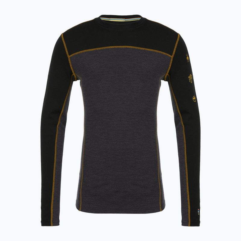 Мъжка термоактивна блуза с дълъг ръкав Smartwool Classic Thermal Merino Base Layer Colorblock Crew Boxed charcoal/honey gold 4