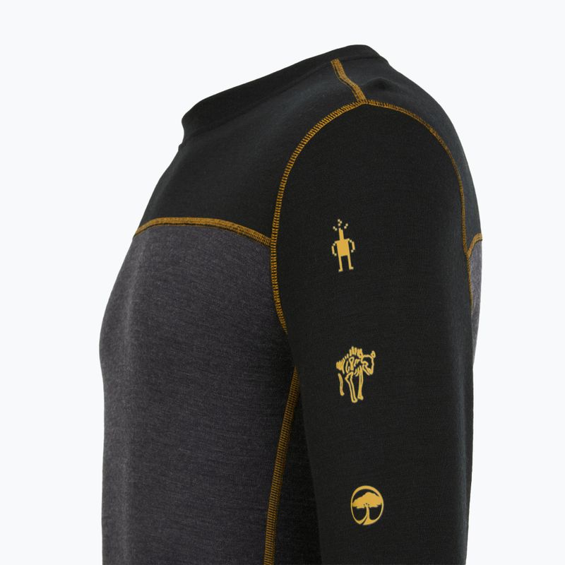 Мъжка термоактивна блуза с дълъг ръкав Smartwool Classic Thermal Merino Base Layer Colorblock Crew Boxed charcoal/honey gold 6