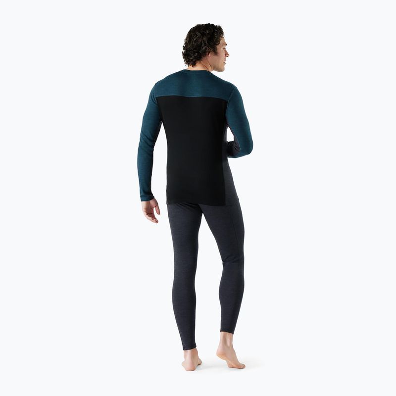 Мъжка термоактивна блуза с дълъг ръкав Smartwool Classic Thermal Merino Base Layer Colorblock Crew Boxed twilling blue/black 2